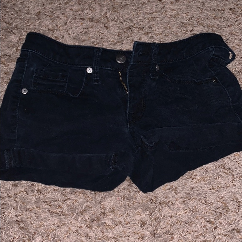 Black jean shorts
